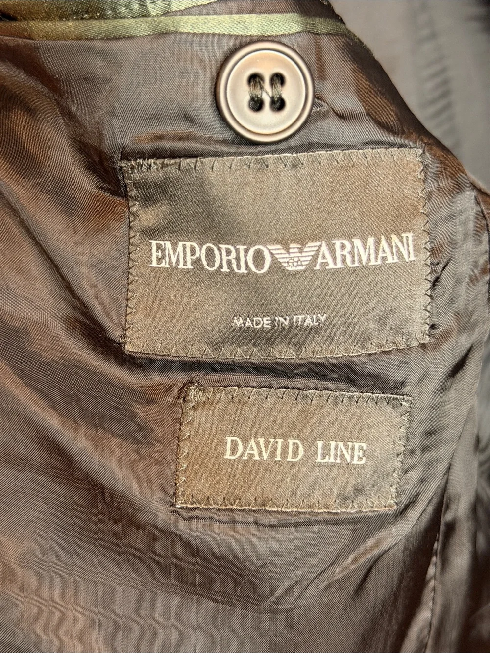 Emporio Armani David Line Black Micro-Pattern Blazer — Made in Italy - Sz.42